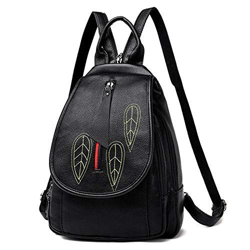 WANGQING Mochila pequeña multiusos de moda para mujer atmosférica simple bolsa de cofre salvaje mochila casual cuero suave