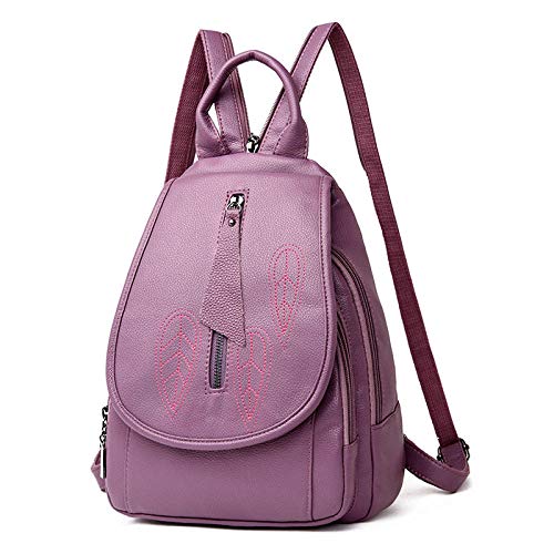 WANGQING Mochila pequeña multiusos de moda para mujer atmosférica simple bolsa de cofre salvaje mochila casual cuero suave