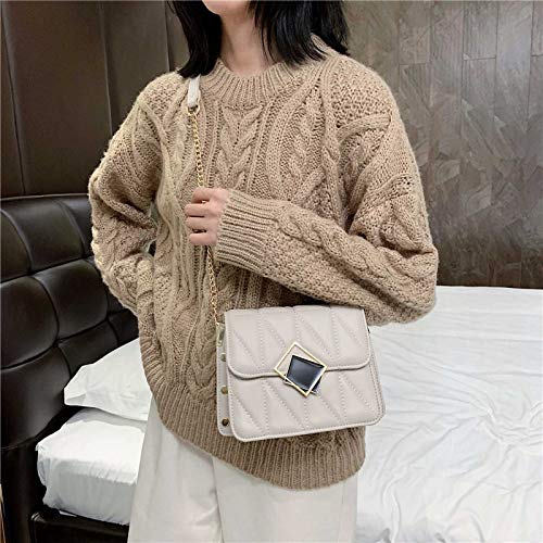 wangtao Bolsos Bolsosversión del Bolso Bandolera Bandolera Tendencia Rombo Cadena Pequeña Fragancia Moda Bolso Pequeño Bolsos 1PCS /Negro