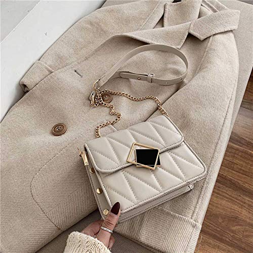 wangtao Bolsos Bolsosversión del Bolso Bandolera Bandolera Tendencia Rombo Cadena Pequeña Fragancia Moda Bolso Pequeño Bolsos 1PCS /Negro