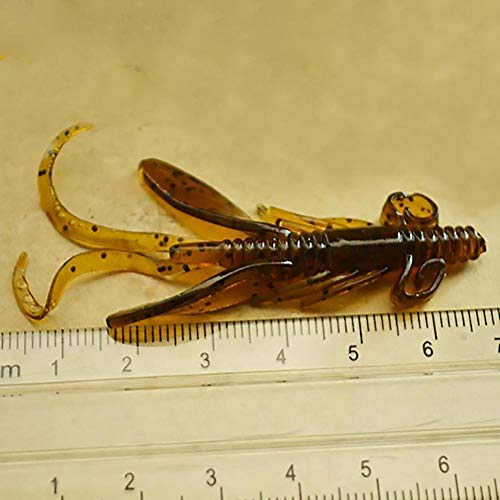 Wangyan 123 4 PCS Simulación 3D Cebo Blando de Pesca, Cangrejo/camarón Fantasma/Dorada de Cola de Buey/Dorada de Cola de Pescado Cebo Falso 2G ​​Lua Cebo, Juego de Cebo Artificial de Martillo Durable