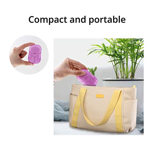 Wanxida 12x Cajas (240 hojas) Jabón Papel Jabón Hojas Jabón de papel desechable Mini Jabón de papel portátil con caja de plástico para acampar al aire libre Senderismo