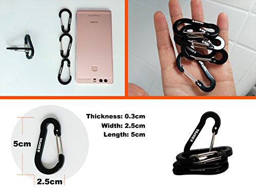 WAPAG Mosquetón 5cm Mini Llavero Primavera Acortar Gancho Llavero para Llaves Otros Artículos Pequeños Diariamente Adentro o Vida al Aire Libre Clasificación para Hamacas Cámping Senderismo (7Color)