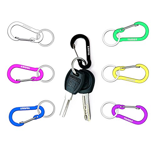 WAPAG Mosquetón 5cm Mini Llavero Primavera Acortar Gancho Llavero para Llaves Otros Artículos Pequeños Diariamente Adentro o Vida al Aire Libre Clasificación para Hamacas Cámping Senderismo (7Color)