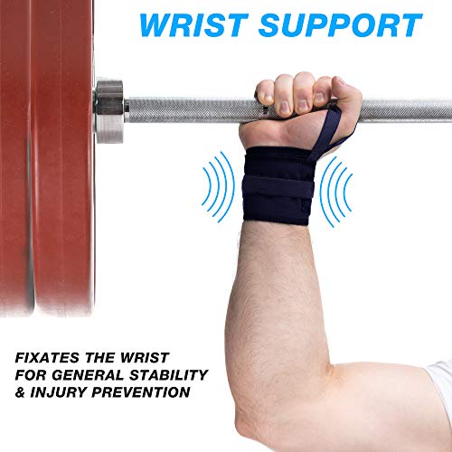 WARM BODY COLD MIND Vendaje de Pulsera Clase Premium diseñado para Levantamiento de Pesas, Powerlifting, Entrenamiento Mezclado y Otras Actividades físicas (Navy)