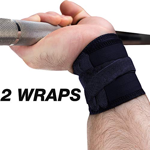 WARM BODY COLD MIND Vendaje de Pulsera Clase Premium diseñado para Levantamiento de Pesas, Powerlifting, Entrenamiento Mezclado y Otras Actividades físicas (Navy)
