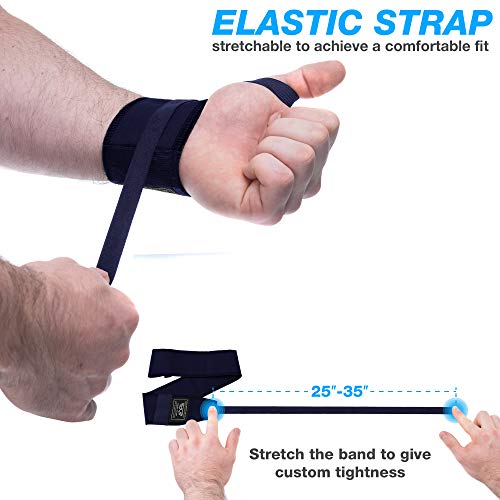 WARM BODY COLD MIND Vendaje de Pulsera Clase Premium diseñado para Levantamiento de Pesas, Powerlifting, Entrenamiento Mezclado y Otras Actividades físicas (Navy)
