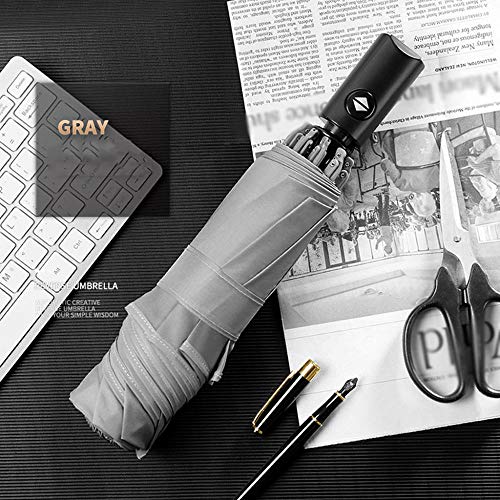 Warmwin 2020 Nuevo Tipo Paraguas automático Reflex Business Paraguas con Tira Reflectante Paraguas para Hombres y Mujeres Rain Gear-Grey
