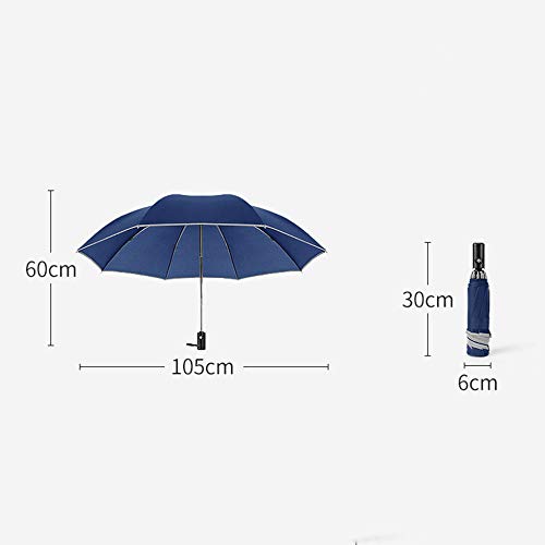 Warmwin 2020 Nuevo Tipo Paraguas automático Reflex Business Paraguas con Tira Reflectante Paraguas para Hombres y Mujeres Rain Gear-Grey