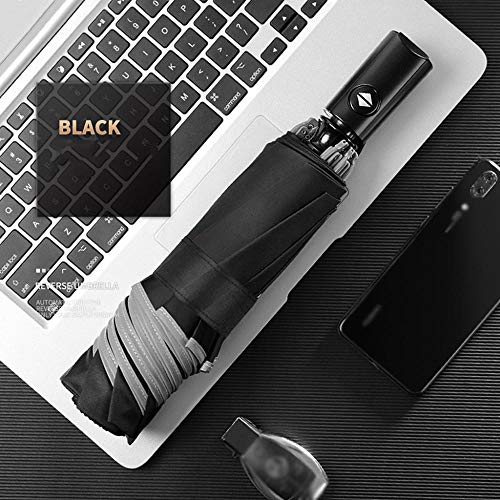 Warmwin 2020 Nuevo Tipo Paraguas automático Reflex Business Paraguas con Tira Reflectante Paraguas para Hombres y Mujeres Rain Gear-Grey