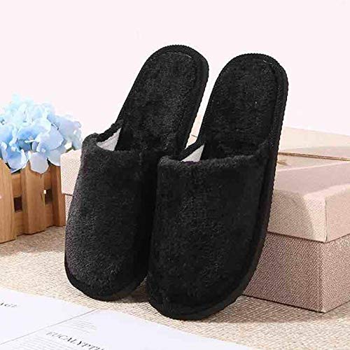 Warmwin Zapatillas de casa cálidas de Invierno para Hombres Modelos de Pareja de Moda para Hombres Pantuflas cálidas de Felpa para Hombres Pantuflas de Interior Suaves Regalos-Grey_13.5