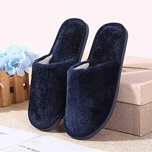 Warmwin Zapatillas de casa cálidas de Invierno para Hombres Modelos de Pareja de Moda para Hombres Pantuflas cálidas de Felpa para Hombres Pantuflas de Interior Suaves Regalos-Grey_13.5