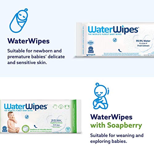 WaterWipes Mega Value Box Baby Wipes, 12 packs of 60 Count | 720 baby wipes by WaterWipes