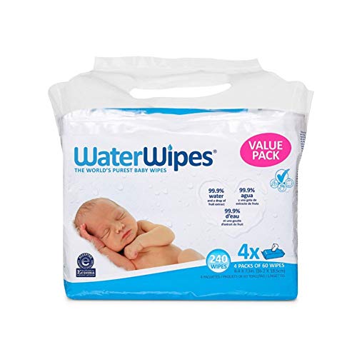 WaterWipes, paquete de 4 X 60 toallitas (240)