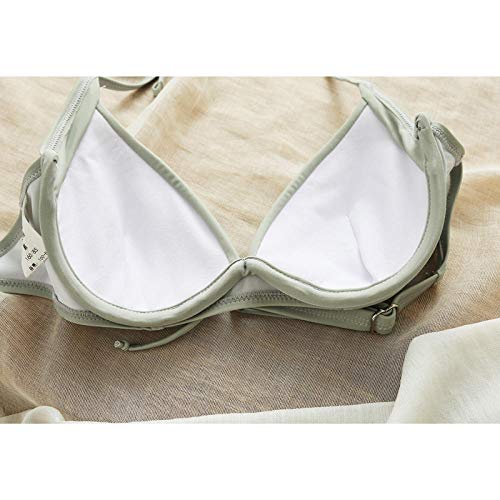 WAZR Swimsuit Women's Boxer Bikini Three-Piece Blouse Covered Belly Slim Conservative Sexy Swimwearm_Light Green