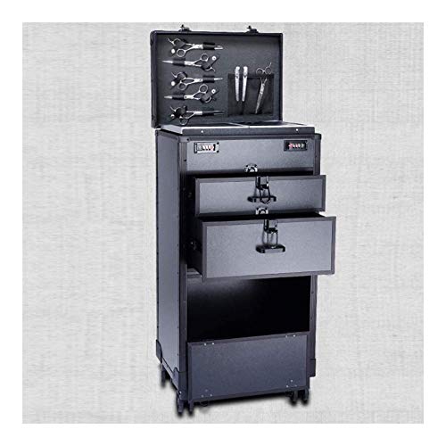 WCLY Portable del Clavo del Maquillaje de Belleza Bolso de la Carretilla del Caso del Organizador cosméticos for el Clavo Materia Negro fácil de Llevar 0930