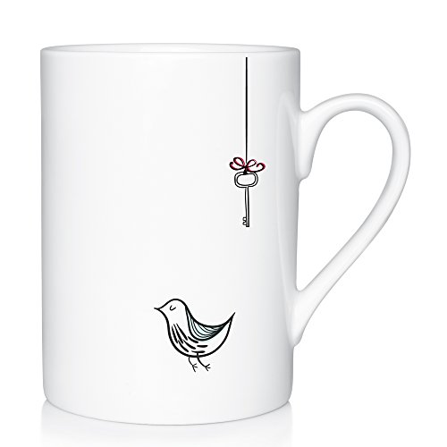 We Love Home - Taza Mug de Porcelana 25 cl. Estilo nórdico Modelo Birds