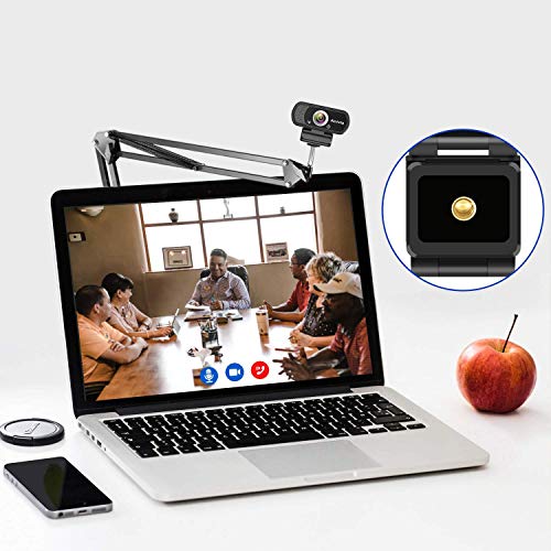 Webcam Full HD 1080p autofoco portátil webcam micrófono incorporado sonido estéreo dual flexible giratorio clip mini plug and play videollamada videoconferencias cámara de ordenador negro