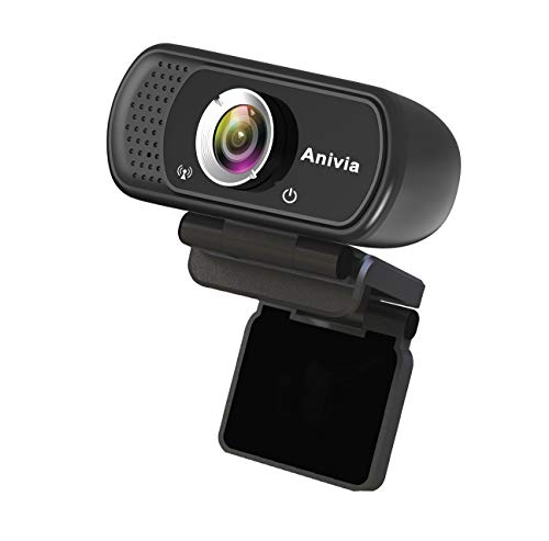 Webcam Full HD 1080p autofoco portátil webcam micrófono incorporado sonido estéreo dual flexible giratorio clip mini plug and play videollamada videoconferencias cámara de ordenador negro