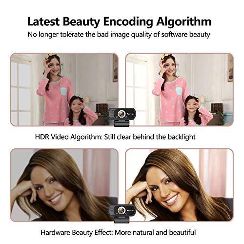 Webcam Full HD 1080p autofoco portátil webcam micrófono incorporado sonido estéreo dual flexible giratorio clip mini plug and play videollamada videoconferencias cámara de ordenador negro