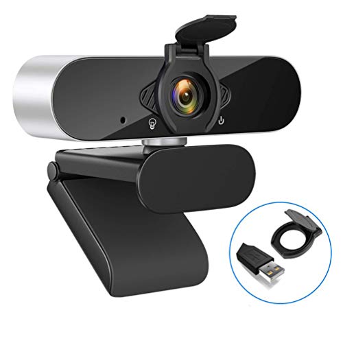 Webcam para Ordenador, PC Webcam 1080p 30pfs Webcam con Microfono y Cubierta de Privacidad, USB 2.0/3.0 Computer Camera para Conferencias, Videollamadas, Compatible Windows Mac y Android