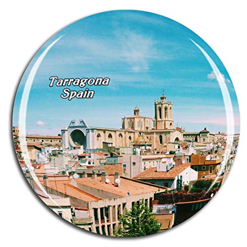 Weekino Catedral de España, Tarragona Imán de Nevera 3D de Cristal de la Ciudad de Viaje Recuerdo Colección de Regalo Fuerte Etiqueta Engomada refrigerador