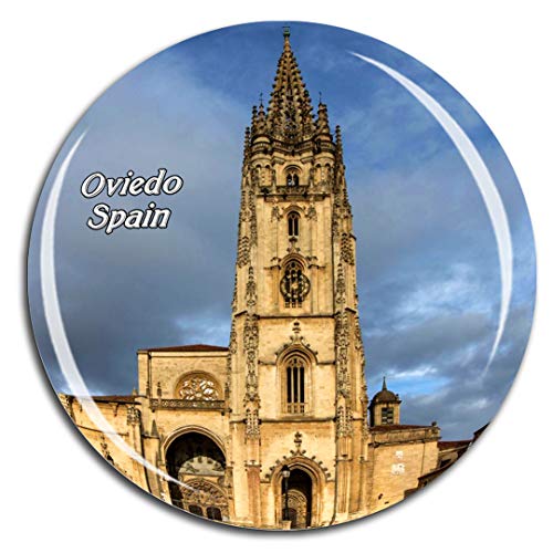 Weekino España San Salvador Catedral Oviedo Imán de Nevera 3D de Cristal de Turismo de la Ciudad de Viaje Recuerdo de la Colección de Regalo Fuerte Etiqueta Engomada del refrigerador