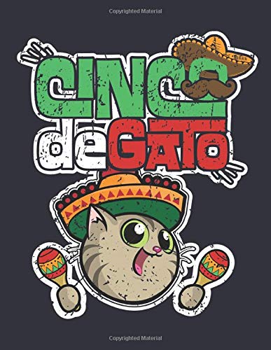Weekly & Monthly Planner: Feliz Cinco de Gato Cat Lover Cinco de Mayo One Year 8.5x11 Journal and Organizer: Calendar Schedule + Agenda | Inspirational Quotes