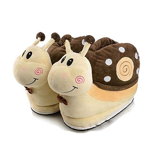 wefwef Zapatillas De Felpa De Invierno,Caracol Marrón Forma De Felpa Zapatillas De Otoño Interior Home Memory Foam Soft Warm Shoes Unisex Slippers Couples Shoes Non-Slip Wearable Floor Footwear,44,45