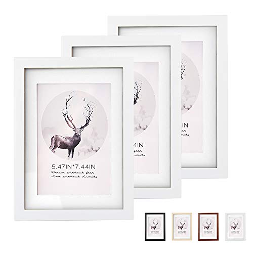 Weiao Marcos de Fotos Marco para Foto Marco de Madera Photo Frame Conjunto de 3 Vintage Marcos de Madera Decoración Hogar 23 x 33 cm (Bianco)