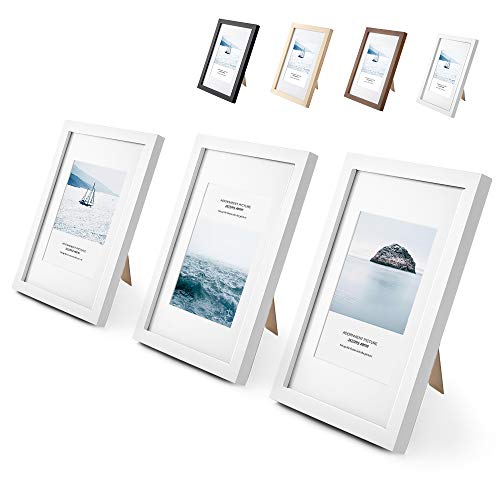 Weiao Marcos de Fotos Marco para Foto Marco de Madera Photo Frame Conjunto de 3 Vintage Marcos de Madera Decoración Hogar 23 x 33 cm (Bianco)