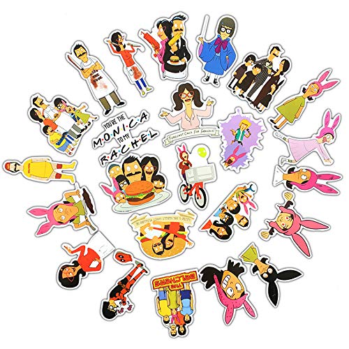 WEIGUANG Happy Burger Shop Maleta Impermeable de Dibujos Animados Maleta Monopatín Teléfono móvil Graffiti Pegatinas Cuadernos 34 Hojas