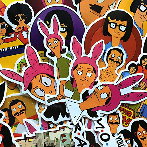 WEIGUANG Happy Burger Shop Maleta Impermeable de Dibujos Animados Maleta Monopatín Teléfono móvil Graffiti Pegatinas Cuadernos 34 Hojas