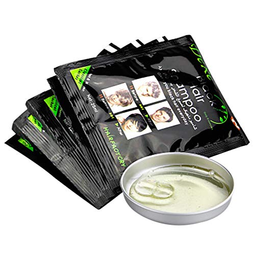 weixinbuy Black Hair Shampoo - Tinte para el cabello instantáneo - Color negro - Fácil de usar - Últimos 30 días - Ingredientes naturales Paquetes de 25mlx10