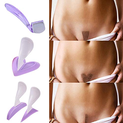 Weixinbuy Conjunto de plantillas de afeitado Bikini de vello púbico Conjunto de plantillas de afeitado de vello púbico Recortador de afeitar de Bikini