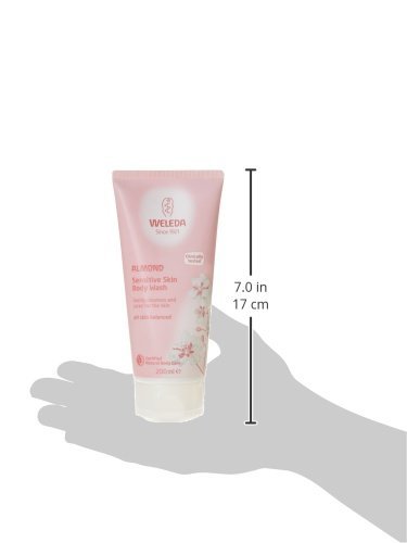 WELEDA - Gel de ducha de almendra sensible, cosmética natural calmante para pieles sensibles y delicadas, cuidado suave y limpieza para una sensación suave de la piel (1 x 200 ml)