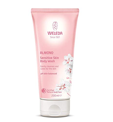 WELEDA - Gel de ducha de almendra sensible, cosmética natural calmante para pieles sensibles y delicadas, cuidado suave y limpieza para una sensación suave de la piel (1 x 200 ml)