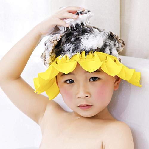 wenhe - Gorro de ducha para bebé, impermeable, protección auditiva, ajustable, para niños