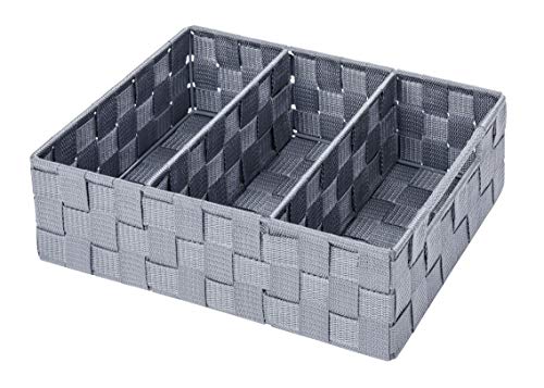 Wenko 21532100 Adria - Cesta para Accesorios de baño (con Asas, 32,0 x 21,0 x 10,0 cm), Color Gris