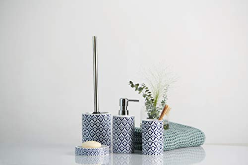 Wenko Escobillero WC Lorca, Cerámica, Azul, 10.2 x 10.2 x 39.0 cm