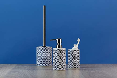 Wenko Escobillero WC Lorca, Cerámica, Azul, 10.2 x 10.2 x 39.0 cm