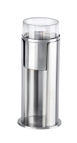Wenko Porta Discos Desmaquillantes y Bastoncillos, Acero Inoxidable, Plata, 7.5x7.5x18 cm