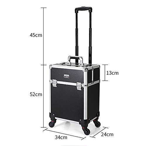 Wensa Trolley de Rueda de Maquillaje, Estuches cosméticos de Gran Capacidad, Estuche de Carro de salón de Belleza, con bandejas retráctiles y Caja de Herramientas de cajones deslizantes Lisos,Pink