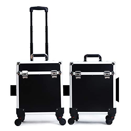 Wensa Trolley de Rueda de Maquillaje, Estuches cosméticos de Gran Capacidad, Estuche de Carro de salón de Belleza, con bandejas retráctiles y Caja de Herramientas de cajones deslizantes Lisos,Pink