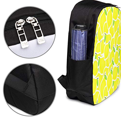 WEQDUJG Mochila Portatil 17 Pulgadas Mochila Hombre Mujer con Puerto USB, Fruta de limón Mochila para El Laptop para Ordenador del Trabajo Viaje