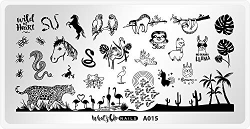 Whats Up Nails - A015 Amazonian Cuddlers Stamping Plate for Nail Art Design