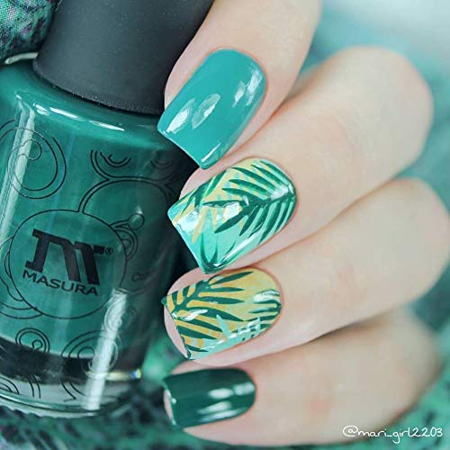 Whats Up Nails - Palm Leaf Vinyl Stencils for Nail Art Design (1 Sheet, 15 Stencils)
