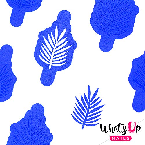 Whats Up Nails - Palm Leaf Vinyl Stencils for Nail Art Design (1 Sheet, 15 Stencils)