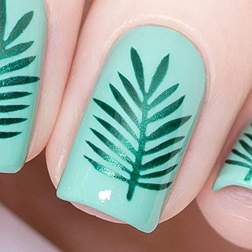 Whats Up Nails - Palm Leaf Vinyl Stencils for Nail Art Design (1 Sheet, 15 Stencils)