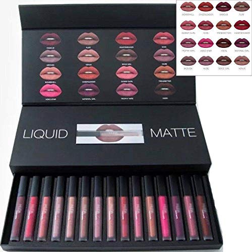 whobabe huda16 Lippenstift Juego 16 Matte brillo de labios Colores 16